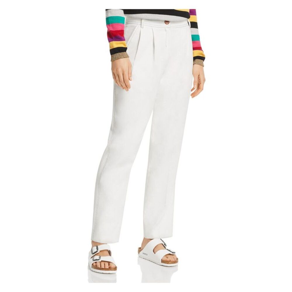 SJYP Womens White Pleated Straight leg Pants Size: M
